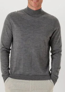 PROFUOMO grijze coltrui pullover mock neck merino grijs Clearance