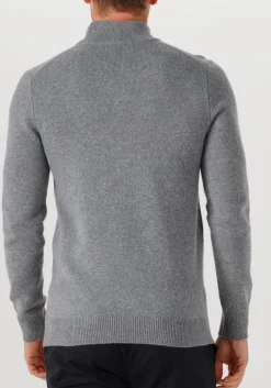 PROFUOMO grijze trui pullover half zip wool blend grijs Online