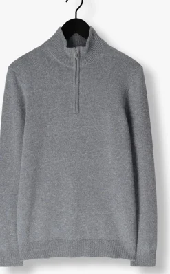 PROFUOMO grijze trui pullover half zip wool blend grijs Online