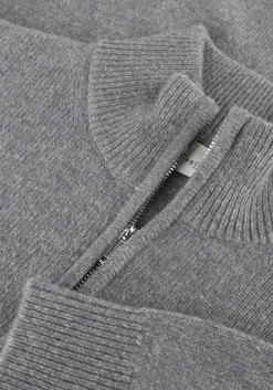 PROFUOMO grijze trui pullover half zip wool blend grijs Online