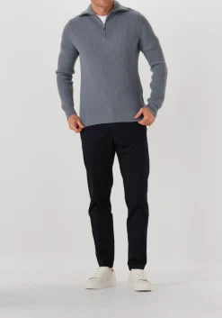 PROFUOMO grijze trui pullover half zip blauw Hot