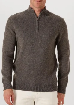 PROFUOMO grijze trui pullover half zip wool blend grijs Sale