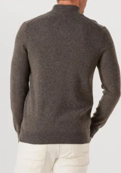 PROFUOMO grijze trui pullover half zip wool blend grijs Sale