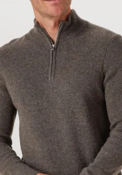 PROFUOMO grijze trui pullover half zip wool blend grijs Sale