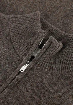 PROFUOMO grijze trui pullover half zip wool blend grijs Sale