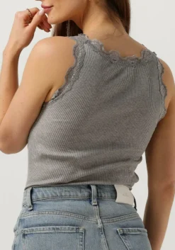 ROSEMUNDE grijze top silk top w/ lace grijs New