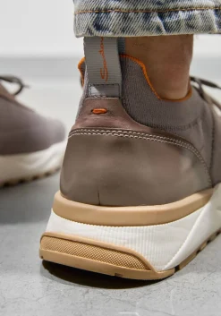 SANTONI grijze lage sneakers flin grijs Outlet