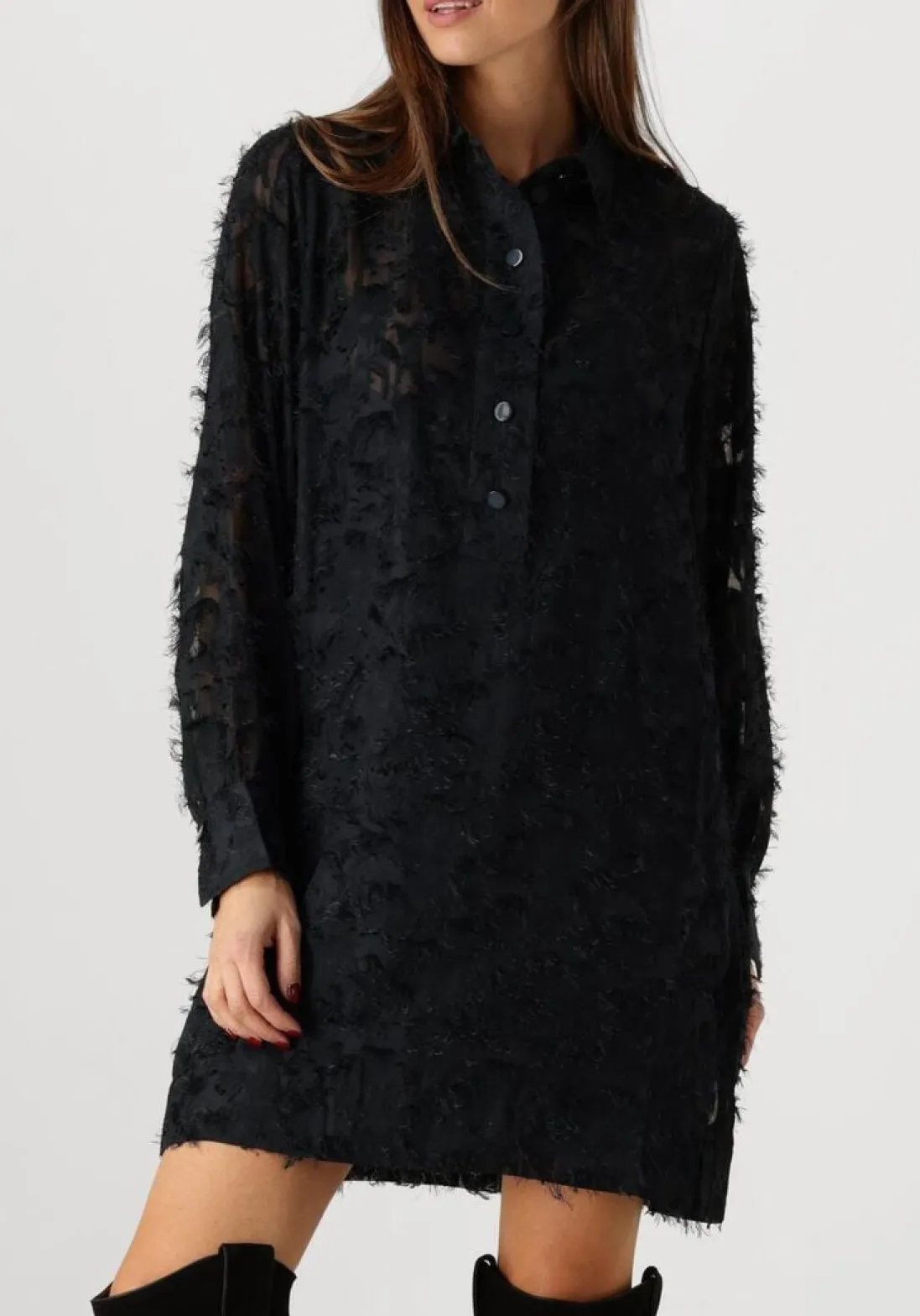 SECOND FEMALE grijze mini jurk carey tunic dress grijs Best