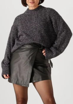 SECOND FEMALE grijze trui lamilla knit o-neck grijs