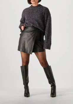 SECOND FEMALE grijze trui lamilla knit o-neck grijs