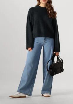 SECOND FEMALE grijze trui brook knit drop shoulder o-neck grijs Sale