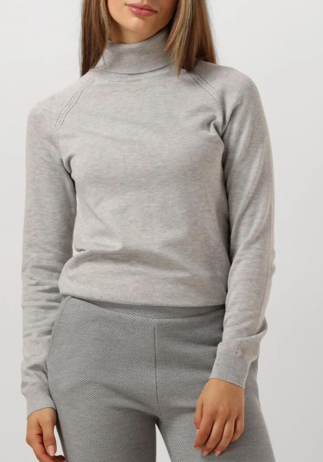 SUMMUM grijze coltrui turtle neck sweater soft viscose polyamide knit grijs Discount