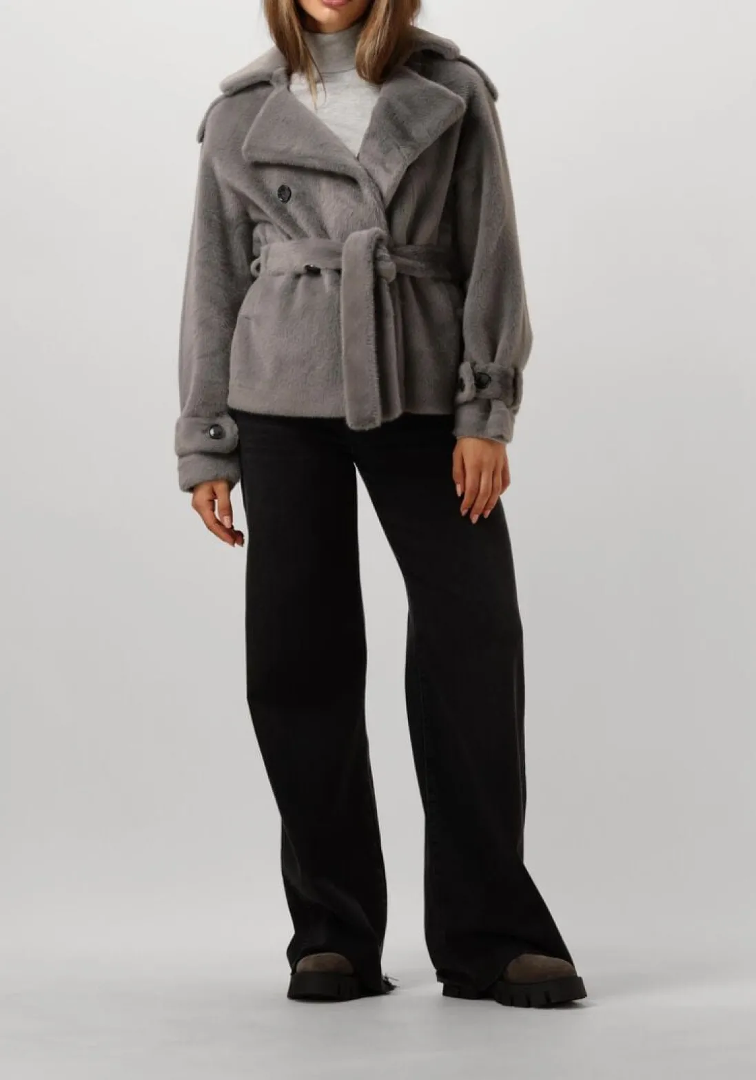 SUMMUM grijze coltrui turtle neck sweater soft viscose polyamide knit grijs Discount