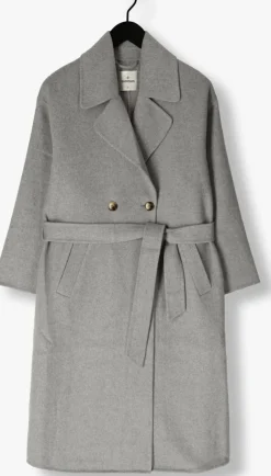 SUMMUM grijze mantel long coat wool classic grijs Discount