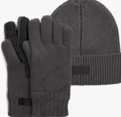 UGG grijze handschoenen knit beanie with glove set grijs New