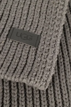 UGG grijze sjaal knit diagonal ribbed scarf grijs Best