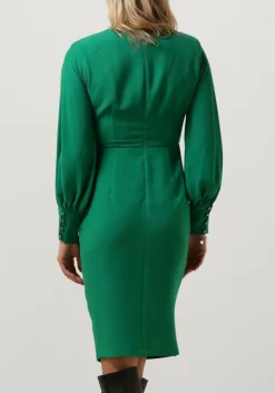 ACCESS e mini jurk ruched dress with v neckline groen Hot