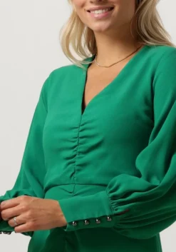 ACCESS e mini jurk ruched dress with v neckline groen Hot