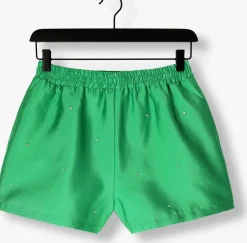 ALIX THE LABEL e korte broek ladies woven embellished satin shorts groen Hot