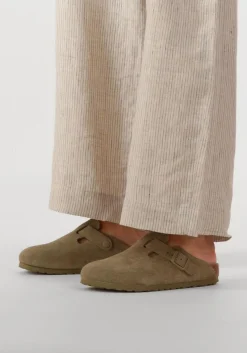BIRKENSTOCK e instappers boston dames groen Outlet