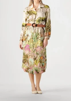 CAROLINE BISS e midi jurk 1161 groen Outlet