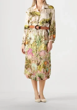 CAROLINE BISS e midi jurk 1161 groen Outlet