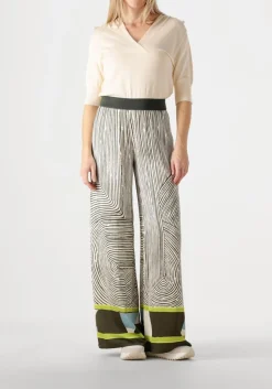 CAROLINE BISS e wijde broek 1555 groen Outlet