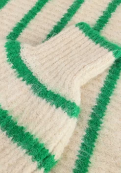 CO'COUTURE e trui coralie crop stripe o-knit groen