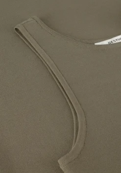 GESTUZ e midi jurk briellegz sl rib dress groen Sale