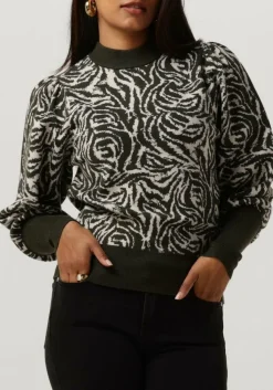 JANICE e trui trui gebreid pof mouw jay groen Clearance