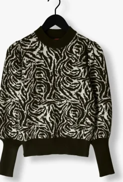 JANICE e trui trui gebreid pof mouw jay groen Clearance