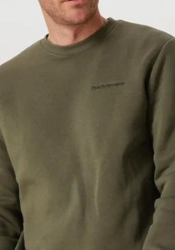 PEAK PERFORMANCE e sweater original small logo crew men groen Best
