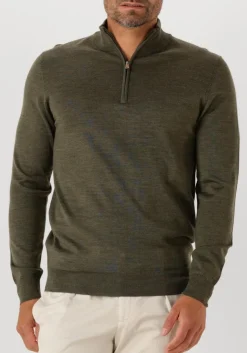 PROFUOMO e trui pullover half zip merino groen Hot
