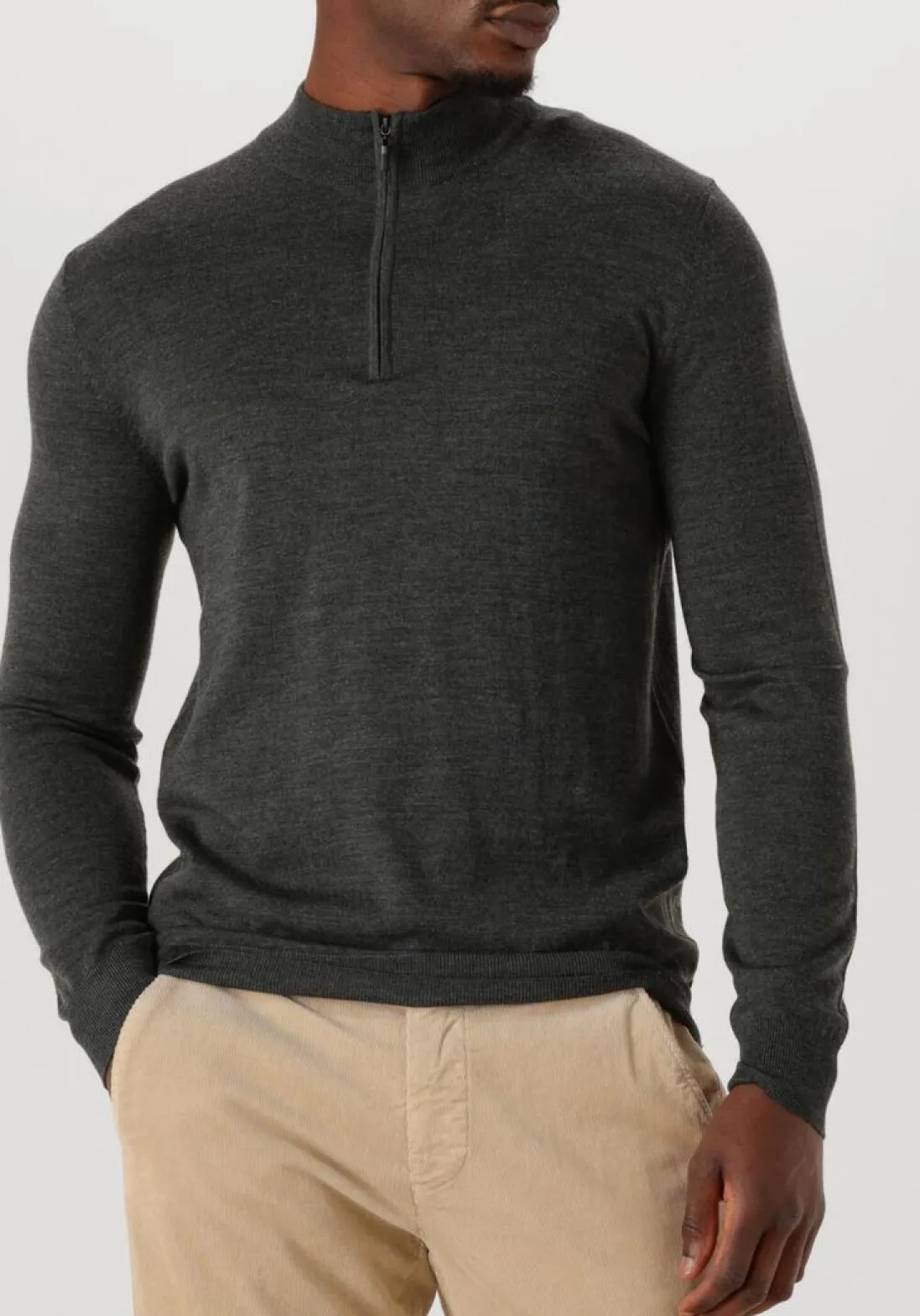 STEFANO LAURAN e trui half zip anders groen Outlet