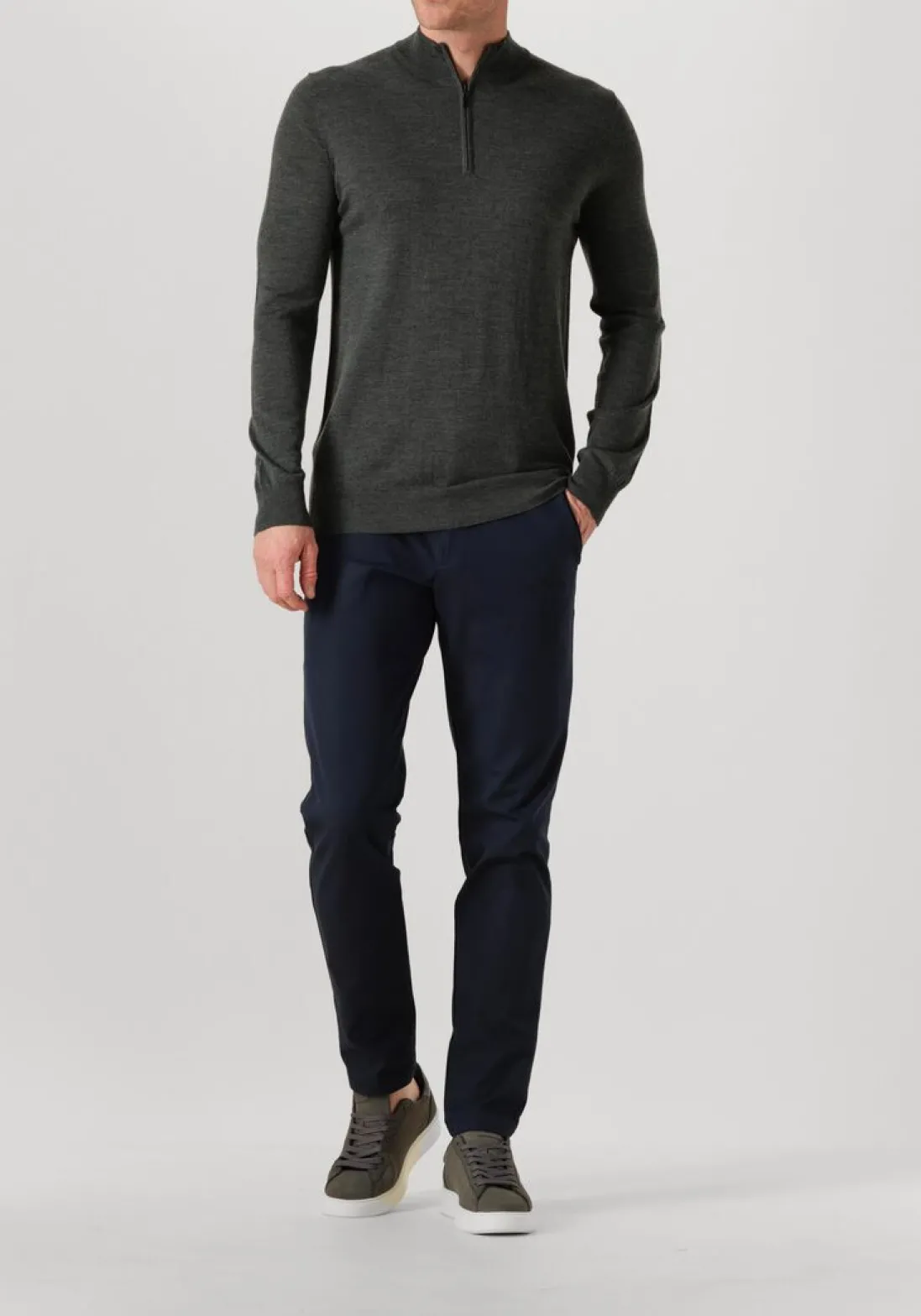 STEFANO LAURAN e trui half zip anders groen Outlet