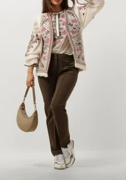 SUMMUM e flared broek trousers punto milano groen New