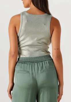 SUMMUM e top rib tanktop cotton rib groen