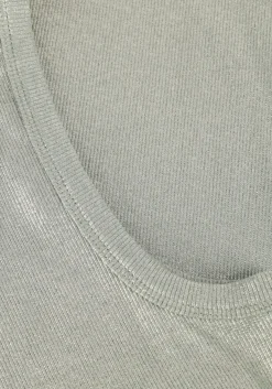 SUMMUM e top rib tanktop cotton rib groen