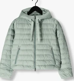 WOOLRICH e leren jas quilted hooded jacket groen Discount