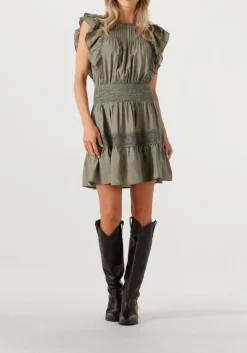 CO'COUTURE mini jurk callumcc frill pintuck dress khaki Hot