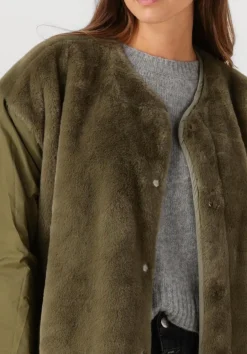 UGG faux fur jas w amilea rev quilted jacket khaki Online