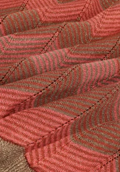 SUMMUM trui boat neck sweater shimmering lurex knit koraal Clearance