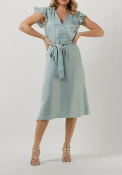 AAIKO e midi jurk florine shimmery vis 355 lichtblauw