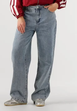 ALIX THE LABEL e wide jeans ladies woven denim pants lichtblauw Sale