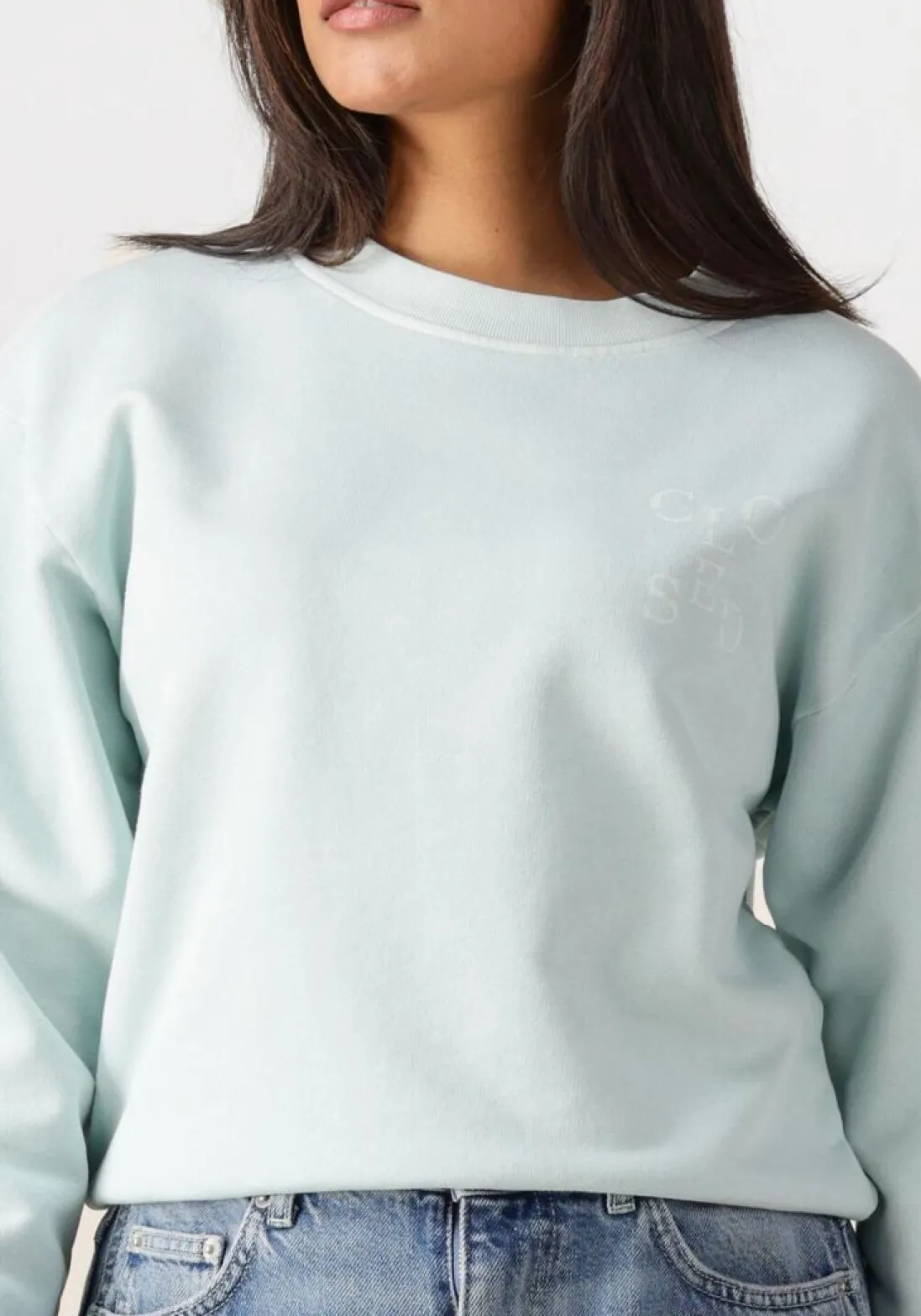 CLOSED e sweater printed sweatshirt lichtblauw Hot