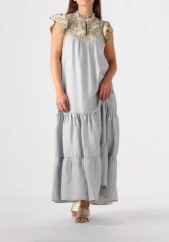 GREEK ARCHAIC KORI e maxi jurk 231097 lichtblauw