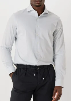 PROFUOMO e klassiek overhemd shirt x-cutaway japanese knitted lichtblauw Discount