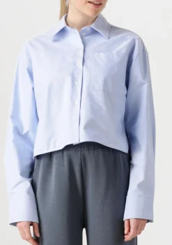 SECOND FEMALE e blouses baulo cropped shirt lichtblauw Outlet