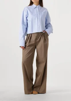 SECOND FEMALE e blouses baulo cropped shirt lichtblauw Outlet
