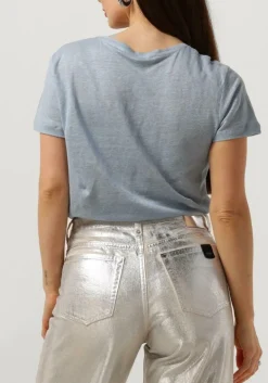 SECOND FEMALE e t-shirt peony o-neck tee lichtblauw Hot